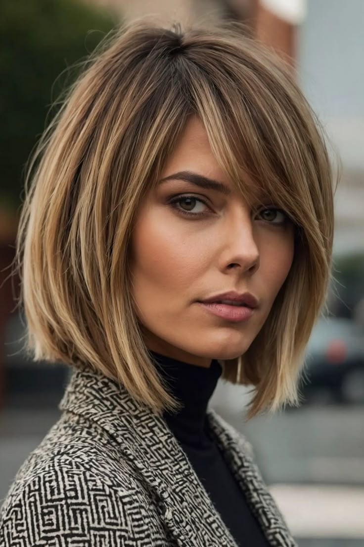 Blond Bob With Dark Roots, Dark Blonde Bob Hairstyles, Sleek Short Hair, Κούρεμα Bob, Chin Length Haircuts, Hair Goal, Bench Storage, Chin Length Hair, Sleek Bob