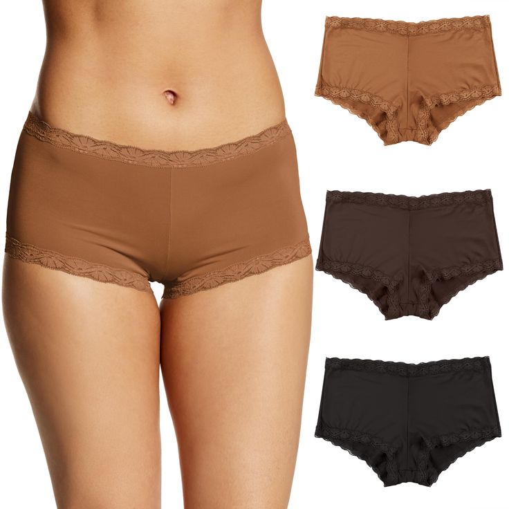 PRICES MAY VARY. DESIGNED TO FIT SNUGLY, ORDER ONE SIZE UP IF YOU PREFER A MORE FORGIVING FIT. WE KNOW BOYSHORTS - Why look anywhere else than the industry leader for your boyshort panties? SO SOFT - Stretch fabric feels incredibly soft against your skin and delivers a flexible fit. DESIGN DETAILS - Detailed with delicate scalloped lace trim. BOYSHORT STYLING - Full-coverage provides a worry-free fit. COTTON GUSSET - Maidenform underwear provides softness and comfort where you need it most. Panty Style, Boy Cuts, Lounge Lingerie, Shining Star, Scalloped Lace, College Outfits, Boy Shorts, Pretty Woman, Black And Navy