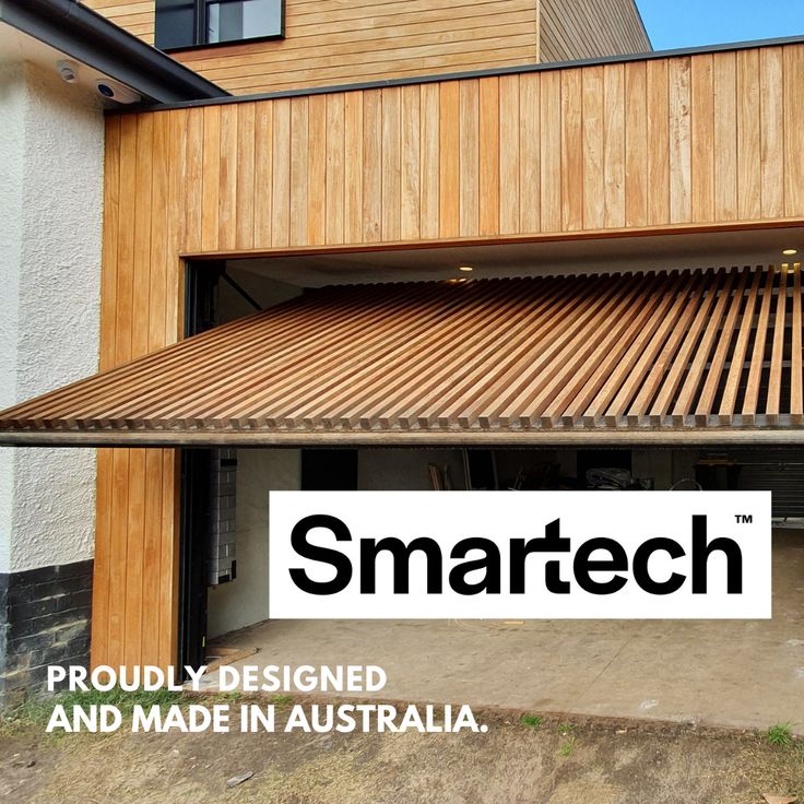 an image of a building that is made out of wood and has the words smart on it