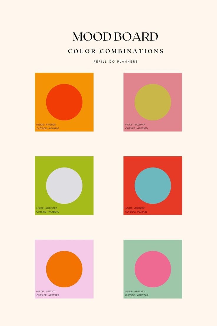 the cover of mood board's color combinations