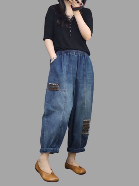 These Harem pants are made of high-quality denim material and come in a classic blue color. The pants have a natural waist and a unique loose-fitting style that flatters any body shape. Their relaxed fit makes them comfortable for all-day wear. while the nine-pant length gives them a trendy and modern look. The Harem style of these pants offers a combination of comfort and style. making them a versatile piece that can be dressed up or down for various occasions. The durable denim material ens... Satin Long Sleeve, Rust Dress, Maxi Dress Navy, Denim Material, Pant Length, Ruffled Maxi Dress, Little White Dresses, Maxi Dress Blue, Colored Denim