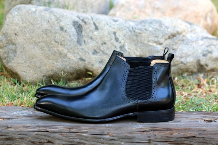 Style: 478-11-Black Stunning Burnished Calfskin slip-on Boot from the Carrucci collection features a Double Gore for a perfect fit and a clean welt! Classic Black Slip-on Chelsea Boots, Elegant Chelsea Boots With Brogue Detailing, Elegant Slip-on Chelsea Boots With Rubber Sole, Elegant Formal Chelsea Boots With Plain Toe, Elegant Chelsea Boots With Rubber Sole And Plain Toe, Elegant Chelsea Boots With Rubber Sole And Round Toe, Elegant Chelsea Boots With Leather Lining For Galas, Elegant Chelsea Boots With Cap Toe And Rubber Sole, Elegant Chelsea Boots With Rubber Heel Cap