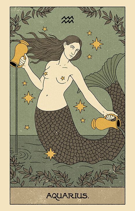 the mermaid tarot card from aquarius