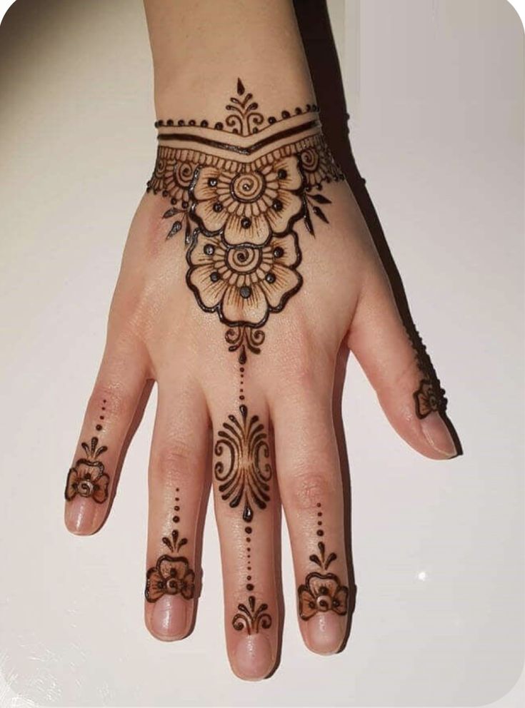 a henna tattoo on someone's hand