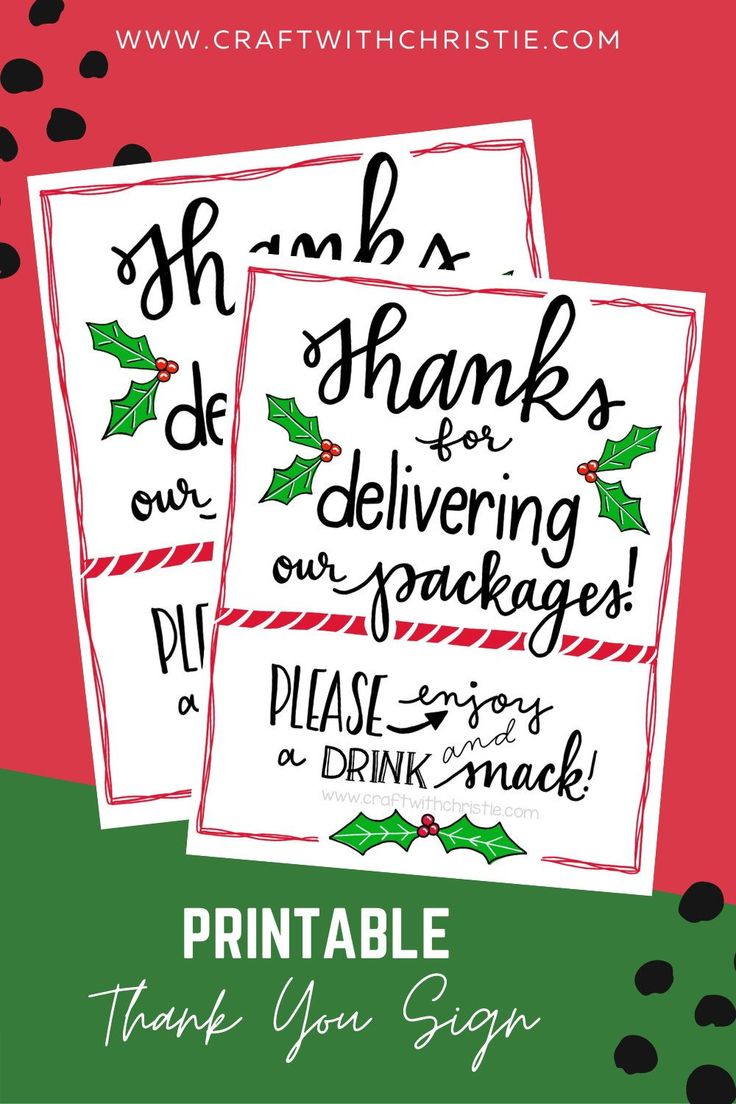 two printable christmas thank cards with holly leaves on them and the words,'thank you