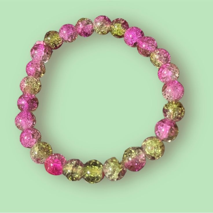 Handmade Pink And Green Acrylic Bracelet. Made On Pink Stretchy String About 8” In Size Please Make Offers Or Bundle To Save On Shipping! Shop With Confidence Posh Ambassador Ii Top-Rated Seller Fast Shipper Smoke Free Home Offers Always Welcome Bundle Items To Only Pay 1 Shipping Fee Keywords: Handmade, Hand Crafted, Bracelet, Jewelry, Pink, Green, Acrylic Beads, Beautiful Pink Stretch Bracelet With Faceted Beads For Party, Pink Faceted Beads Stretch Bracelet For Party, Pink Stretch Bracelet With Round Beads For Party, Pink Faceted Beads Bracelets For Party, Pink Crystal Bracelet With 8mm Beads For Party, Pink Crystal Bracelet With Round Beads For Party, Pink Hand-strung Round Crystal Bracelet, Pink Large Beads Bracelet For Party, Pink Hand-strung Crystal Bracelet