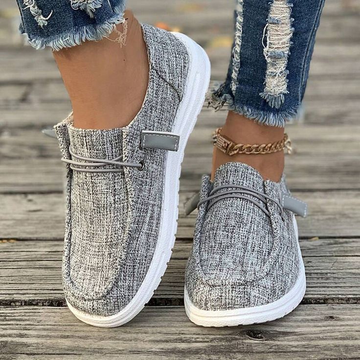 Color:Dark Grey \nMaterial:Fabric \nOutsole Material:PVC \nUpper Material:Fabric \nActivity:Daily & Casual \n Casual Shoes Women Flats, Casual Athletic Shoes, Casual Athletic, Casual Lace, Outdoor Shoes, Outdoor Hiking, Walking Shoes, Flat Shoes, Canvas Shoes