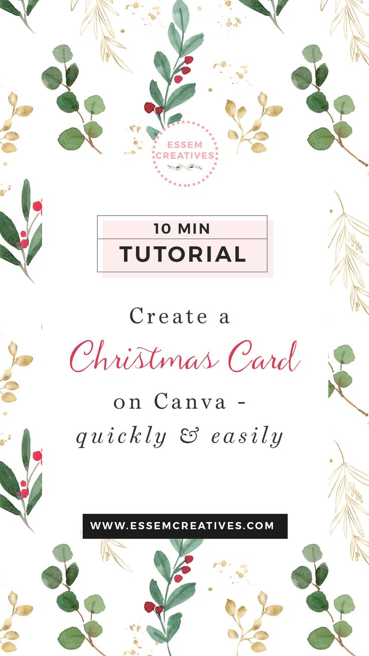 the christmas card with text that reads, create a christmas card on canvas quickly and easily