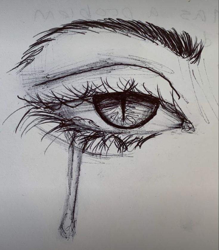 a drawing of an eye with long eyelashes