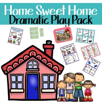 the home sweet home dramatic play pack is shown with pictures and words to help students understand what they are doing