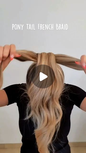 Easy Diy Braids For Long Hair, Romantic Ponytail Hairstyles, Long Ponytail Hack, French Twist Ponytail Tutorial, Dragon Braid Ponytail, How To Make Ponytail, Simple Cute Braided Hairstyles, Dragon Braid Tutorials, Ponytail Braided Hairstyles