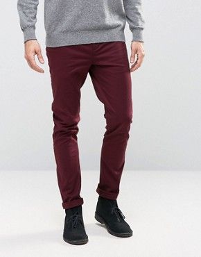 Men's chinos & trousers | Chinos, cords & smart trousers | ASOS Burgundy Trousers Outfit, Burgundy Pants Men, Birthday Outfit Men, Red Trousers Outfit, Burgundy Shoes Outfit, Chinos Men Outfit, Trousers Outfit Men, Burgundy Chinos, Burgundy Trousers