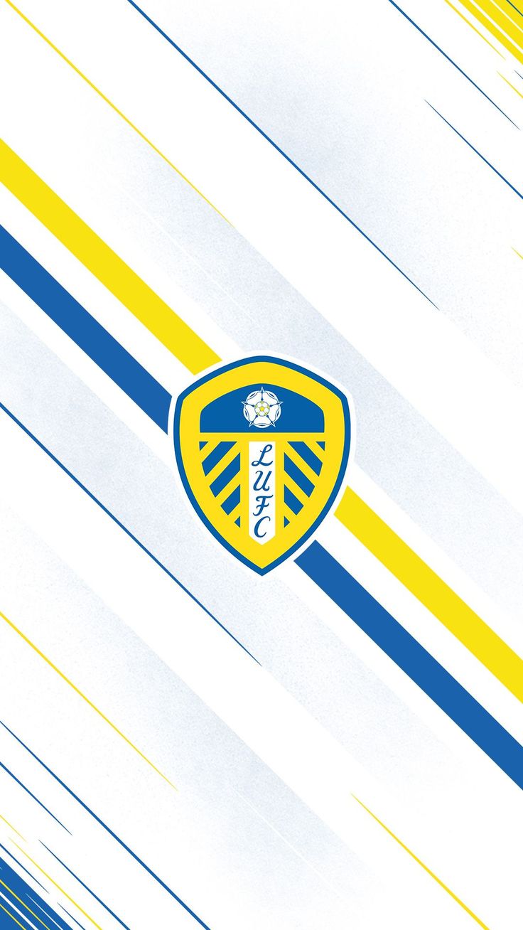 a blue and yellow striped wallpaper with an emblem on it