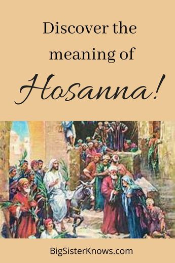 an image with the words, discovering the meaning of hosana