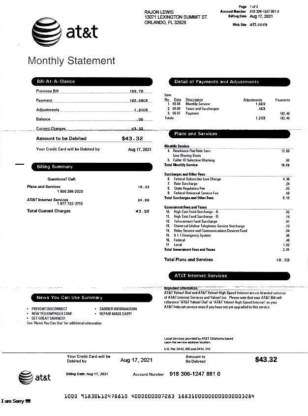 the at & t balance sheet is shown in black and white