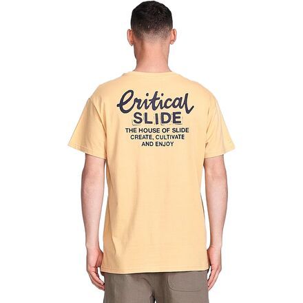 The Critical Slide Society Men's Creator Short-Sleeve T-Shirt is your ultimate style companion for outdoor adventures. Made from pure, comfortable cotton, it ensures breathability and freshness under the sun. The vibrant graphic print adds a dash of fun, reflecting your creative spirit. This T-Shirt embraces a relaxed fit, allowing for seamless movement. Perfect for camping, beach trips, or a casual day out, it amps up your style quotient while ensuring you stay cool and comfortable. Experience Sporty Cotton T-shirt For Outdoor Activities, Urban Relaxed Fit Top For Outdoor Activities, Urban Cotton Tops For Outdoor Activities, Casual Cotton T-shirt For Outdoor Activities, Casual Logo Print Tops For Outdoor, Casual Tops With Logo Print For Outdoor, Casual Outdoor Tops With Logo Print, Outdoor Cotton Tops With Logo Print, Crew Neck Cotton T-shirt For Outdoor Activities