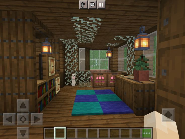 an image of a living room in the minecraft house with lots of furniture and decorations