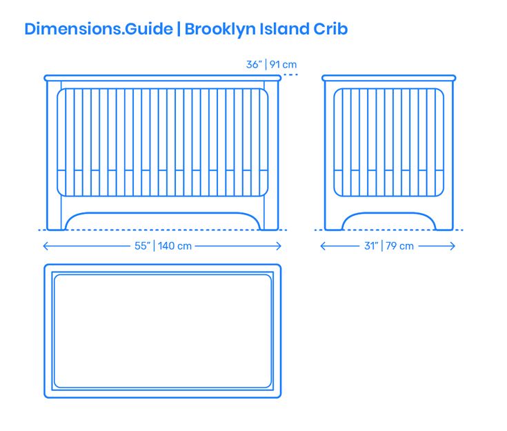 the dimensions guide for brooklyn island crib