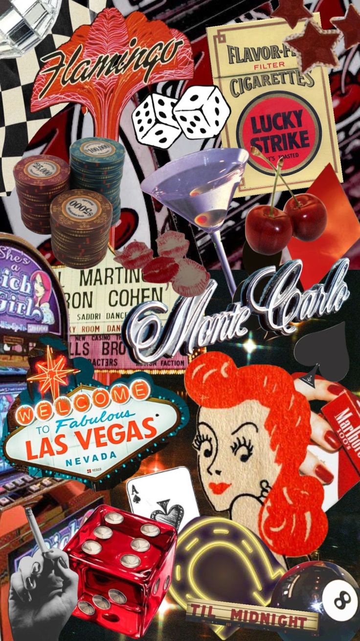 an assortment of various stickers and decals on a table with the words las vegas written below them