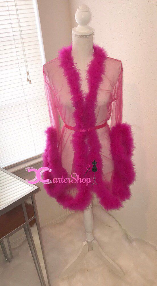 Hot pink fur robe by CdotCarterShop on Etsy https://www.etsy.com/listing/610019794/hot-pink-fur-robe Pink Feather Robe Aesthetic, Pink Feather Robe, Hot Pink Fluffy Coat, Pink Corset Fur, Pink Fur Robe, Womens Lingerie, Pink Photography, Video Shoot, Glam Photoshoot