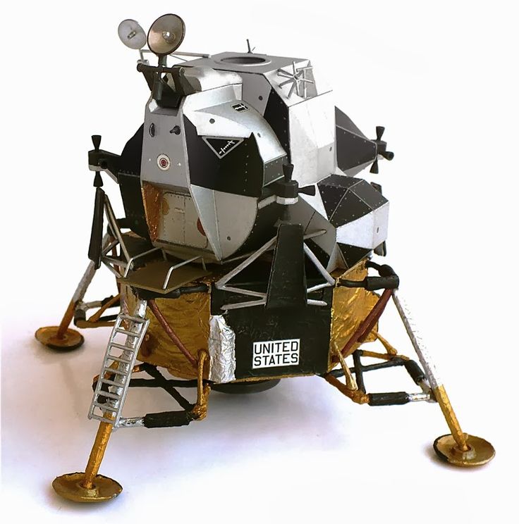 a model of an astronaut's vehicle with wheels and ladders attached to it