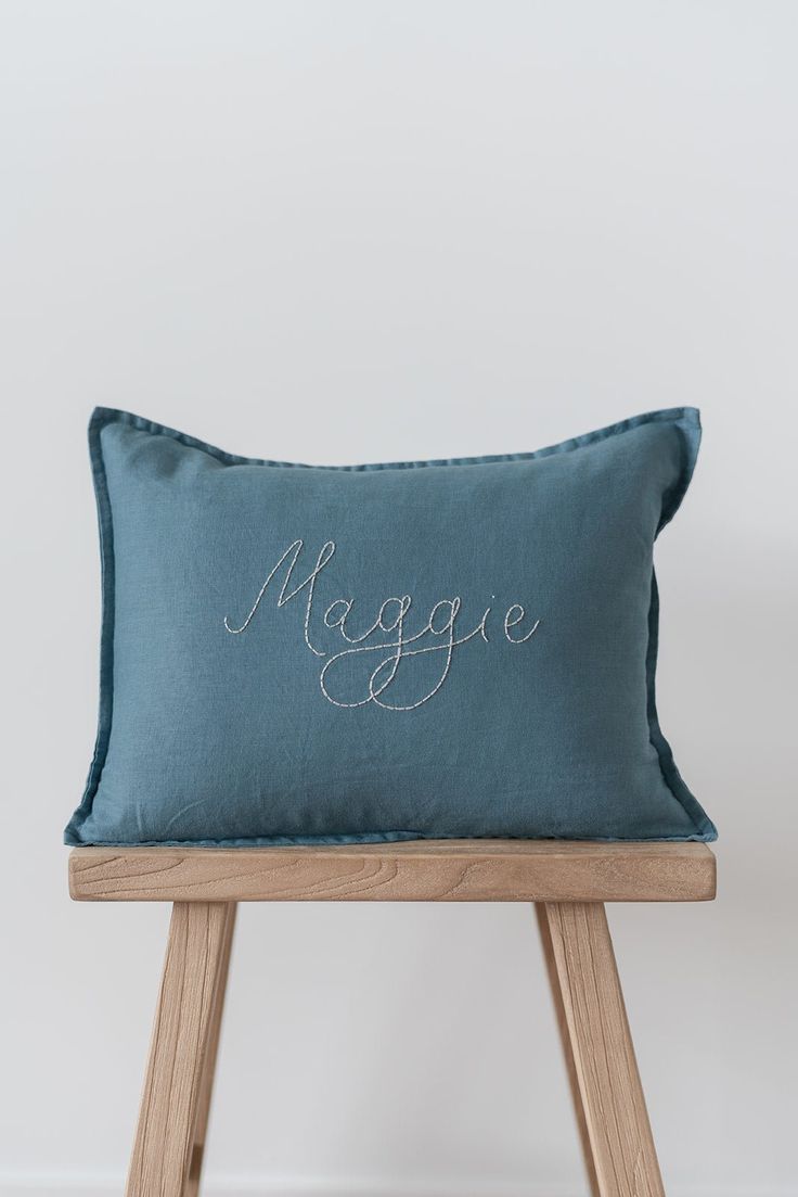 The Nursery Pillow - Pillow - Honey Moon Baby Co Name Pillows, Crib Pillows, Nursery Pillow, Baby Boy Cribs, Nursery Monogram, Baby Co, Nursery Pillows, French Navy, Kids Pillows