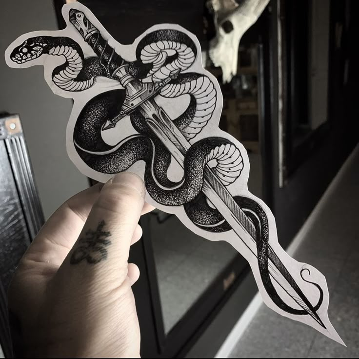 Snake and dagger for tomorrow for @queijo_fresco ! Rose And Dagger Tattoo, Snake And Dagger Tattoo, Thigh Piece Tattoos, Snake Tattoo Meaning, Red Tattoo Ideas, Serpent Tattoo, Army Tattoos, Knife Tattoo, Snake Tattoo Design