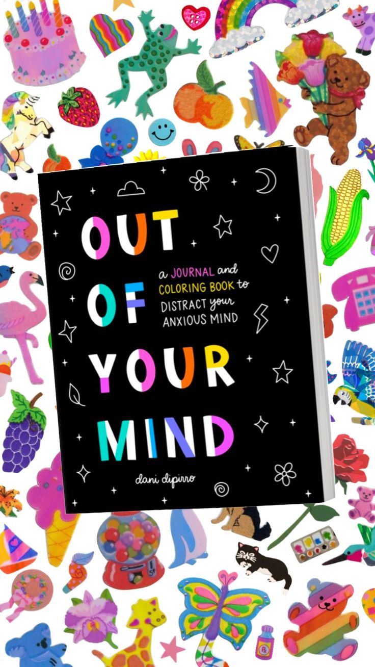 the book out of your mind is surrounded by colorful stickers