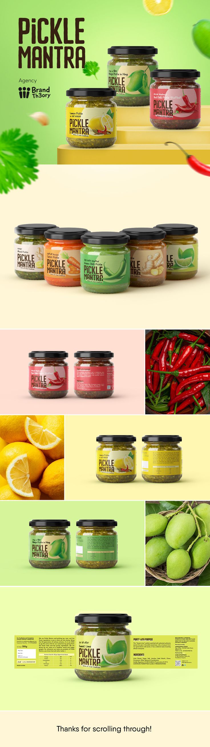 an advertisement for pickle maniara is shown in several different colors and sizes, including green