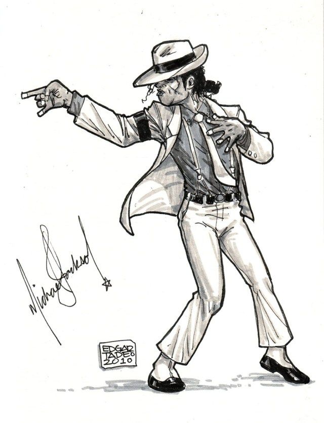 a drawing of a man in a suit and hat pointing at something