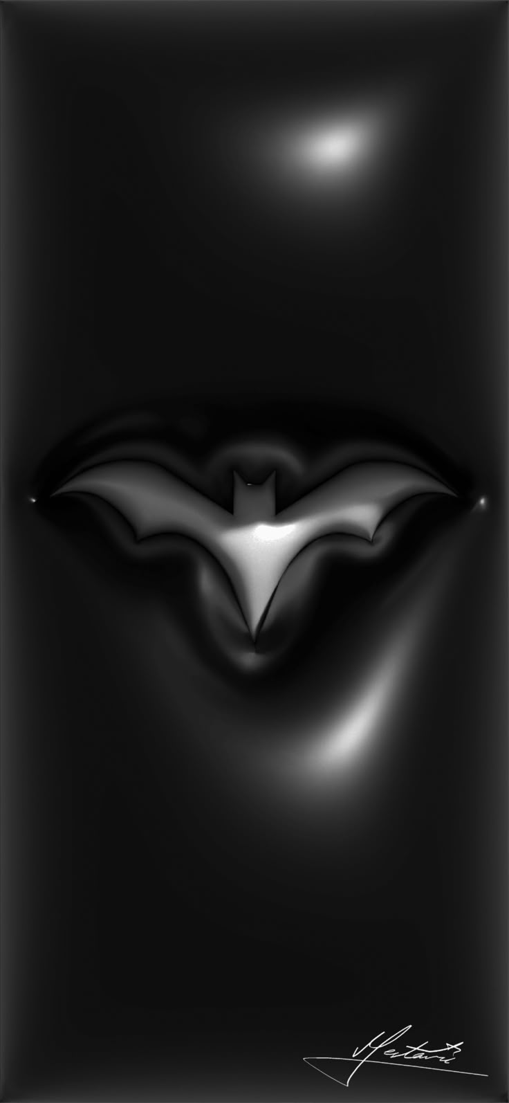 a black and white photo of a batman symbol