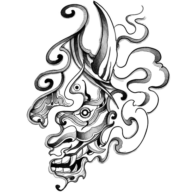 a black and white drawing of a mask