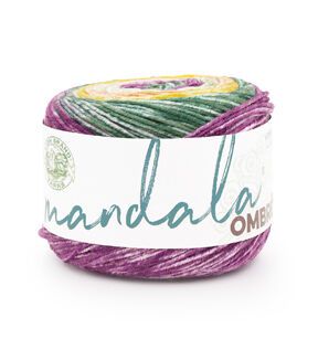 purple and green yarn ball with the word pandala on it in front of a white background