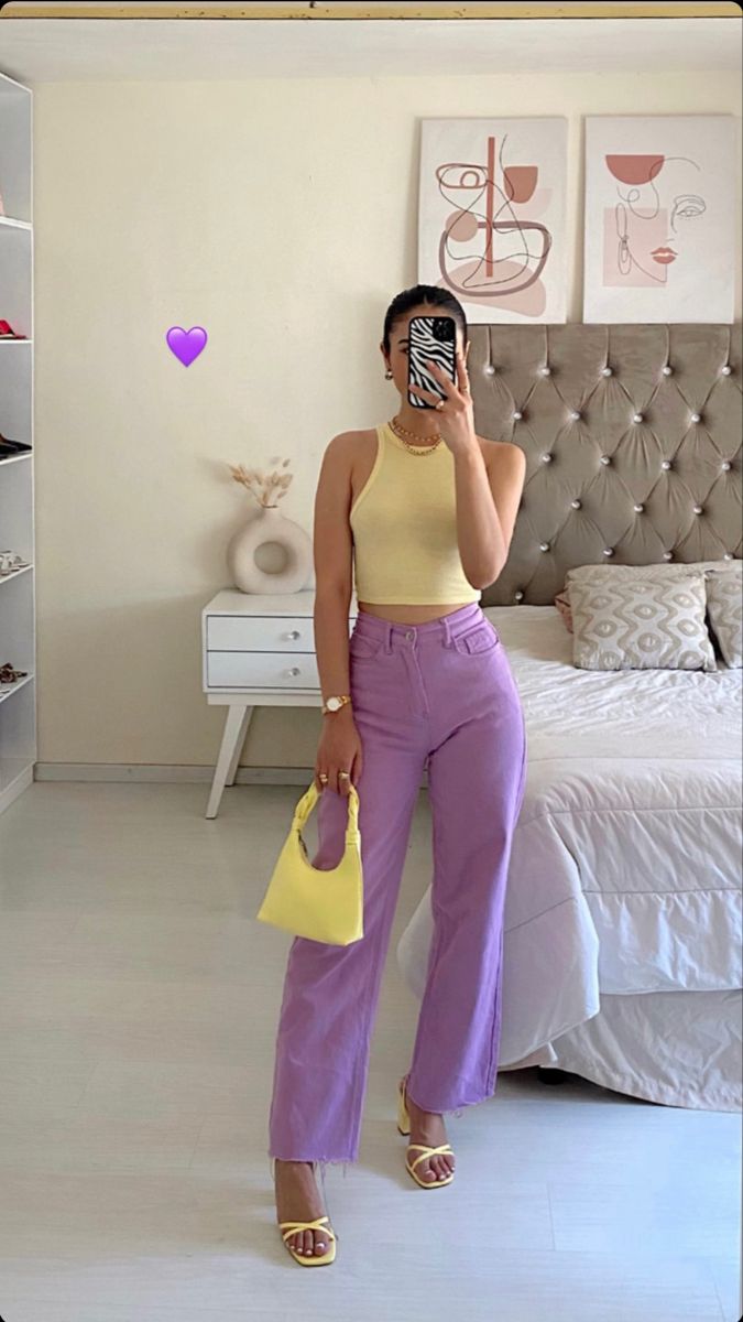 Color Combos Outfit, Looks Pinterest, Chique Outfits, Purple Pants, Looks Party, Purple Outfits, Elegante Casual, Causual Outfits, Fashion Mistakes