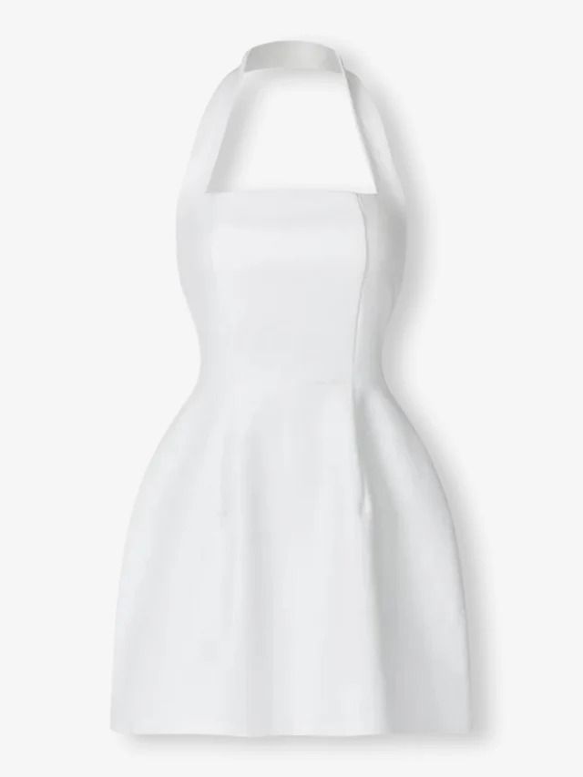 Gstaad mini dress – Amuse Grad Dresses, Backless Design, Summer Events, Halter Neckline, White Mini Dress, Top Dress, A Line Dress, Dress Shop, A Line