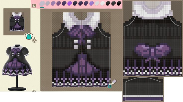 an image of a dress made out of pixelated material and sewing instructions for it