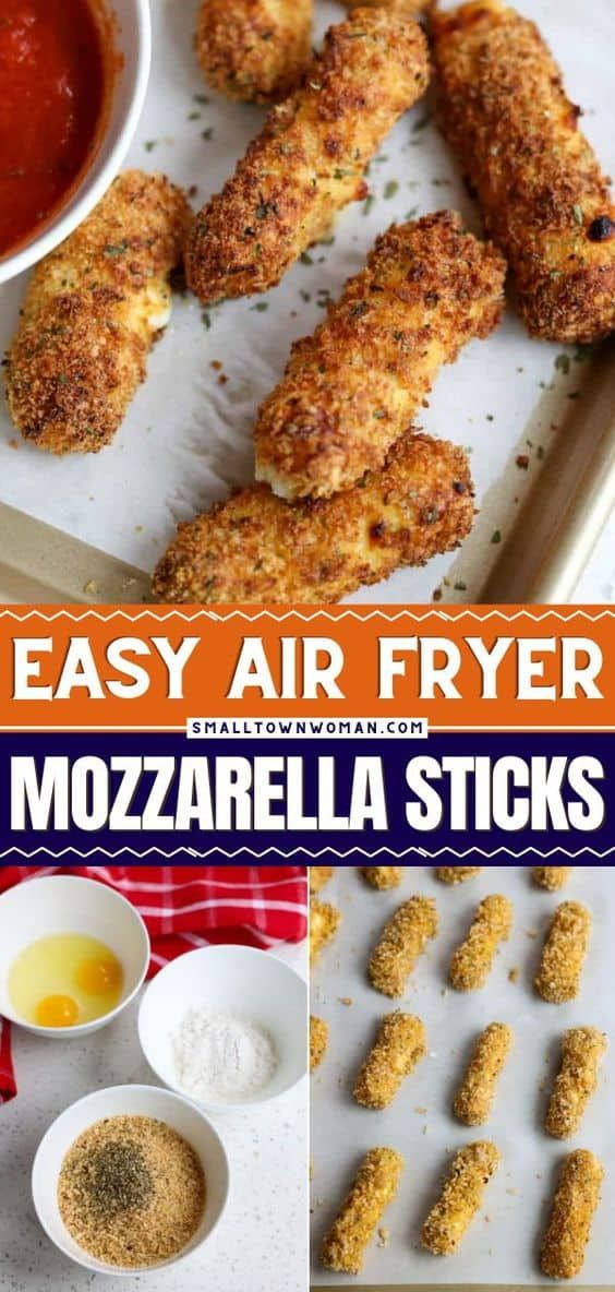 easy air fryer mozzarella sticks are the perfect appetizer for any party