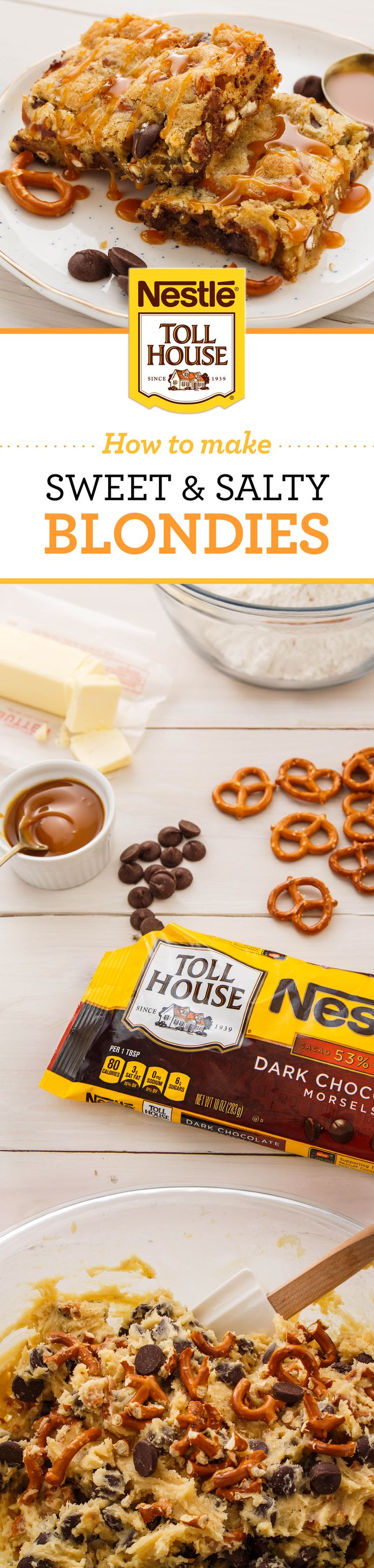 two plates filled with food on top of a white table next to some pretzels