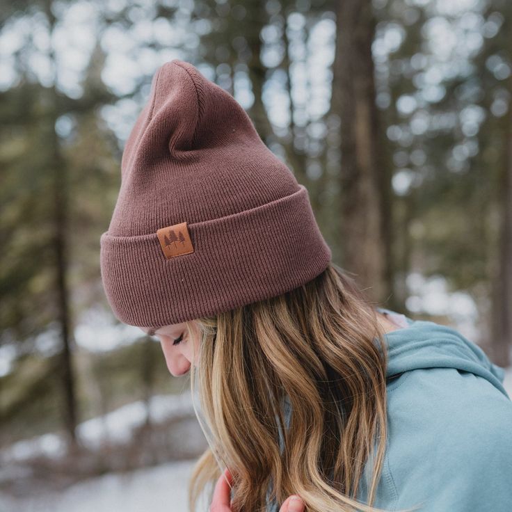 Three Tree Foldover Beanie - Brown - The Montana Scene Tree Design, Tree Designs, Getting Cozy, Winter Wardrobe, Store Fronts, All Design, Stay Warm, One Size Fits All, Original Design