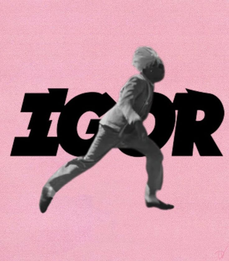 an image of a man running with the word igor in front of him