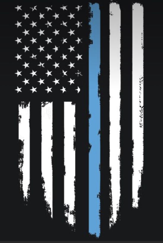 an american flag with the thin blue line on it