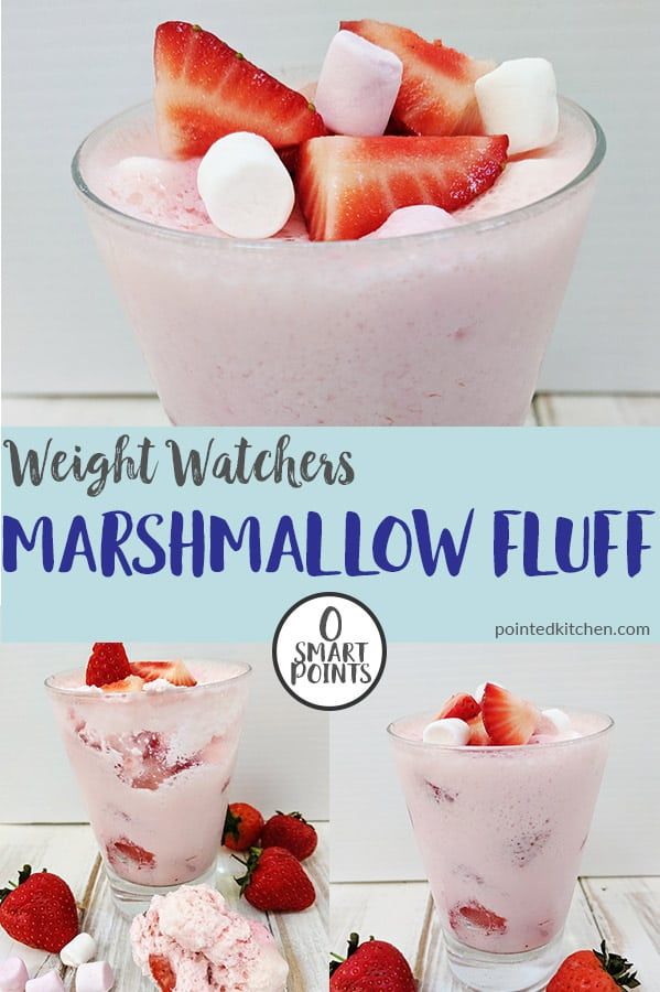 the dessert is made with marshmallow fluff and topped with fresh strawberries