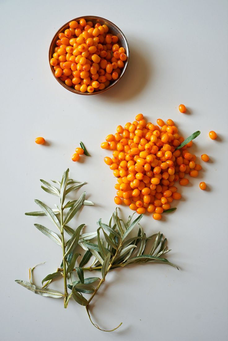 several different types of food on a white surface