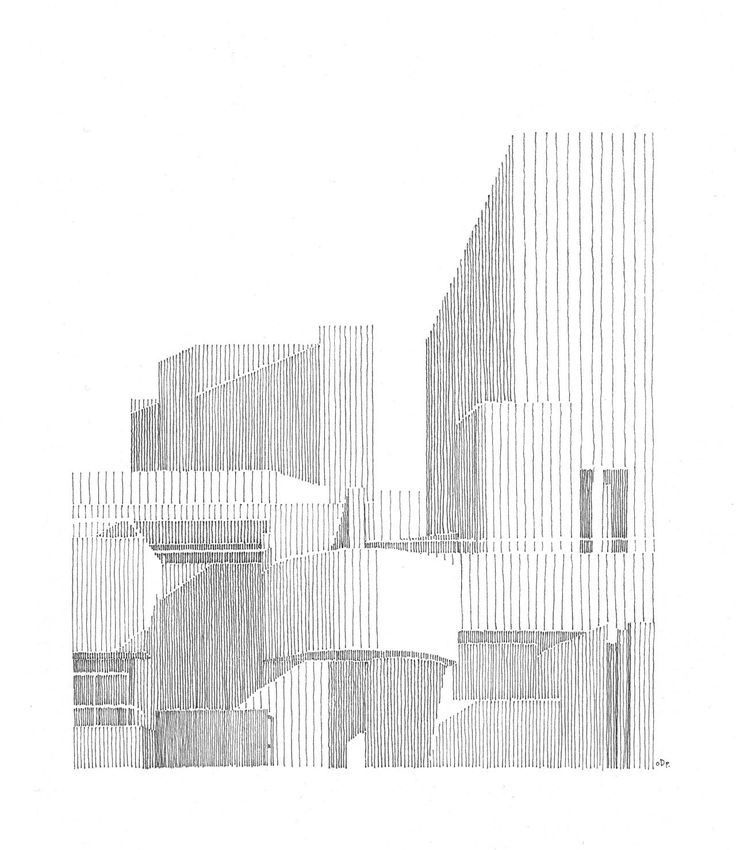 an architectural drawing with lines on it