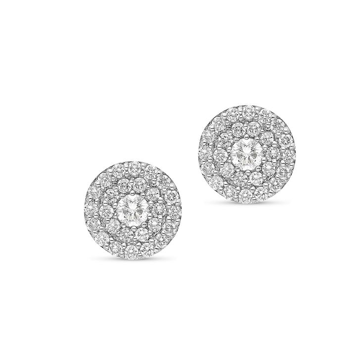 Classic and elegant, this diamond stud earrings elevate any attire. Created in 14K yellow gold, each earring features a 0.60 brilliant cut round diamond center stone bordered with a double frame of smaller accent diamonds. A jewelry box basic, these earrings captivate with diamonds and a polished shine. The post earrings secure comfortably with a protector squeeze backs.
0.60 carat
14K yellow gold
The earring design can be customized to suit your particular taste & budget Emerald Earrings Drop, Double Frame, Double Halo, Orange Sapphire, Round Stud Earrings, Tennis Bracelet Diamond, Diamond Stud, Diamond Design, White Diamonds