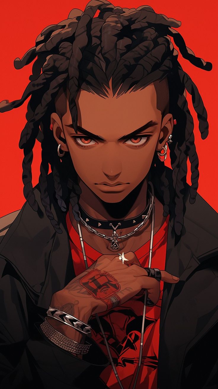 a young man with dreadlocks and piercings on his head is looking at the camera