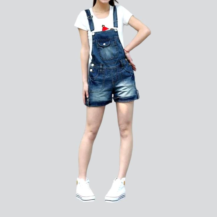 Fashion-forward and effortlessly cool. we present the 2023 Summer Collection ââ‚?the 90s-inspired denim romper! Crafted with premium quality fabric. this medium wash masterpiece is sure to be your go-to piece for the season.Why You'll Love ItCombining sleek slim fit with a classic denim fabric. this romper is a must-have for those looking to make a statement. Flaunt its edgy distressed pattern. pockets. and suspenders closure with pride!Key Highlights: A '90s Vibe: Inspired by the iconic grunge Summer Denim Blue Shortalls With Pockets, Spring Denim Blue Relaxed Fit Shortalls, Casual Summer Shortalls With Pockets, Casual Washed Blue Overall Jumpsuits And Rompers, Cotton Denim Blue Shortalls For Spring, Casual Washed Blue Jumpsuits And Rompers, Casual Medium Wash Overall Jumpsuits And Rompers, Trendy Spring Overall Shortalls, Casual Medium Wash Overall Jumpsuit