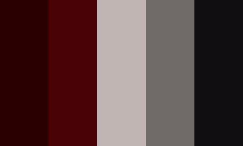 the color palette is red, grey and black with some white on it's left side