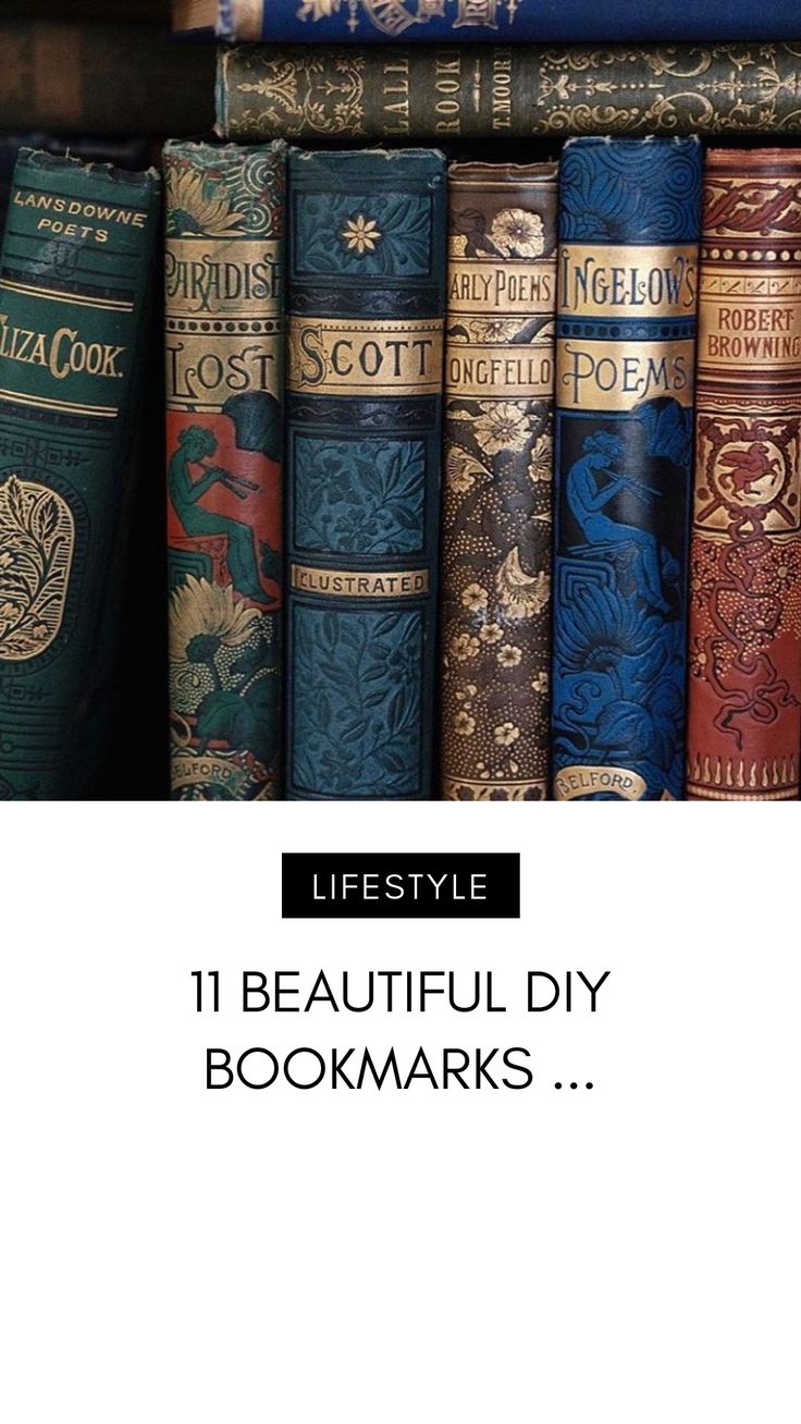 books are stacked on top of each other and the title reads, 11 beautiful diy bookmarks