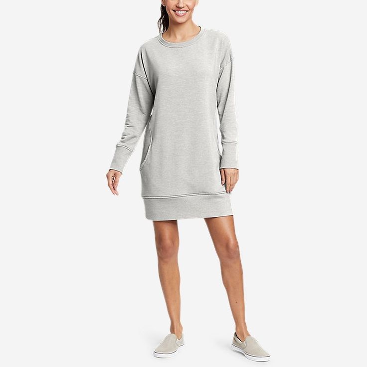 Women's Cozy Camp Sweatshirt Dress | Eddie Bauer Camp Sweatshirt, Revamp Wardrobe, Women Sweatshirt, Women's Jackets, Outdoor Clothing, Comfortable Dress, Sweatshirt Dress, Outdoor Outfit, Eddie Bauer